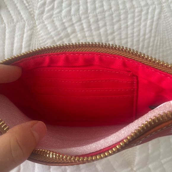 Dooney & Bourke Red Clutch with White Accents